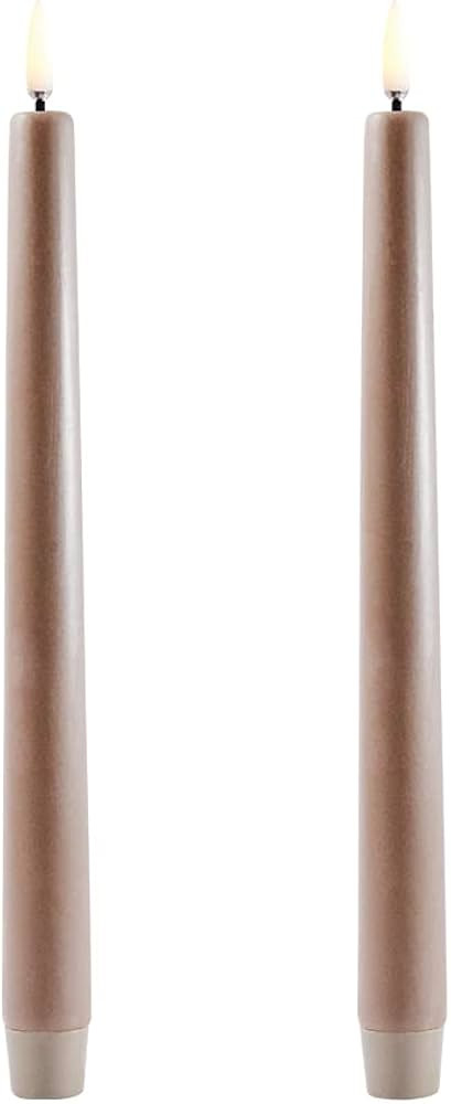 UYUNI Lighting LED Stabkerzen Taper 2er Set 2 x 25cm - Sand - Flammenlos | Amazon (DE)