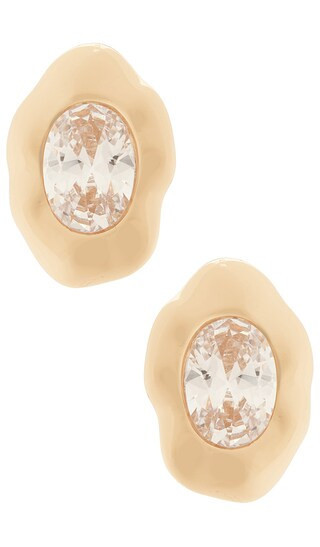 Ettika Molten Glow Stud Earrings in Metallic Gold. | Revolve Clothing (Global)
