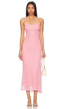 Bardot Adoni Midi Dress in Lili Pink from Revolve.com | Revolve Clothing (Global)