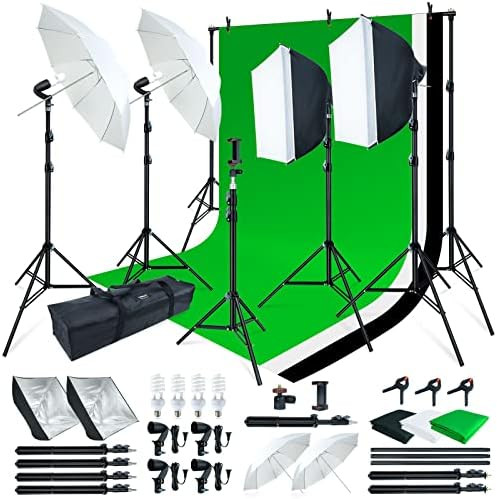 Amazon.com : LINCO Lincostore Photo Video Studio Light Kit AM169 - Including 3 Color Backdrops (B... | Amazon (US)