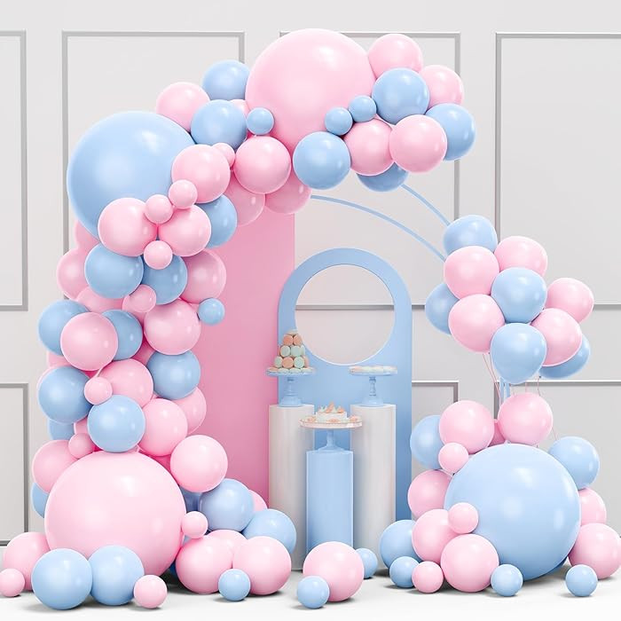Pink and Blue Balloons Garland Arch Kit, 134pcs Gender Reveal Balloon Garland Arch Kit for Boy or... | Amazon (US)