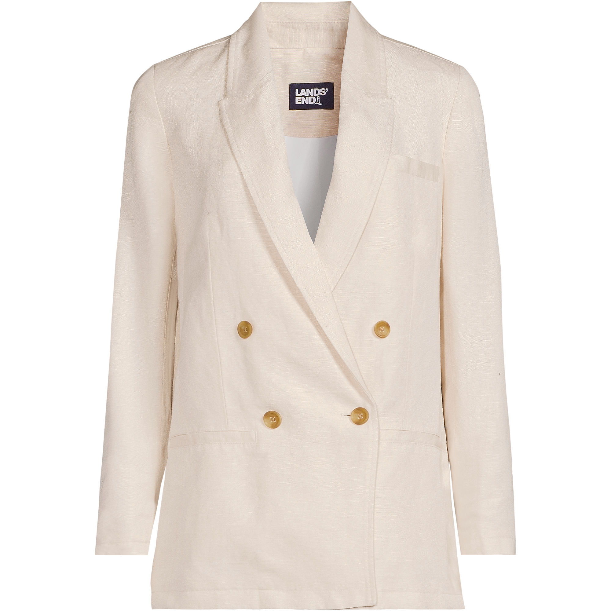Women's Linen Double Breasted Blazer | Lands' End (US)