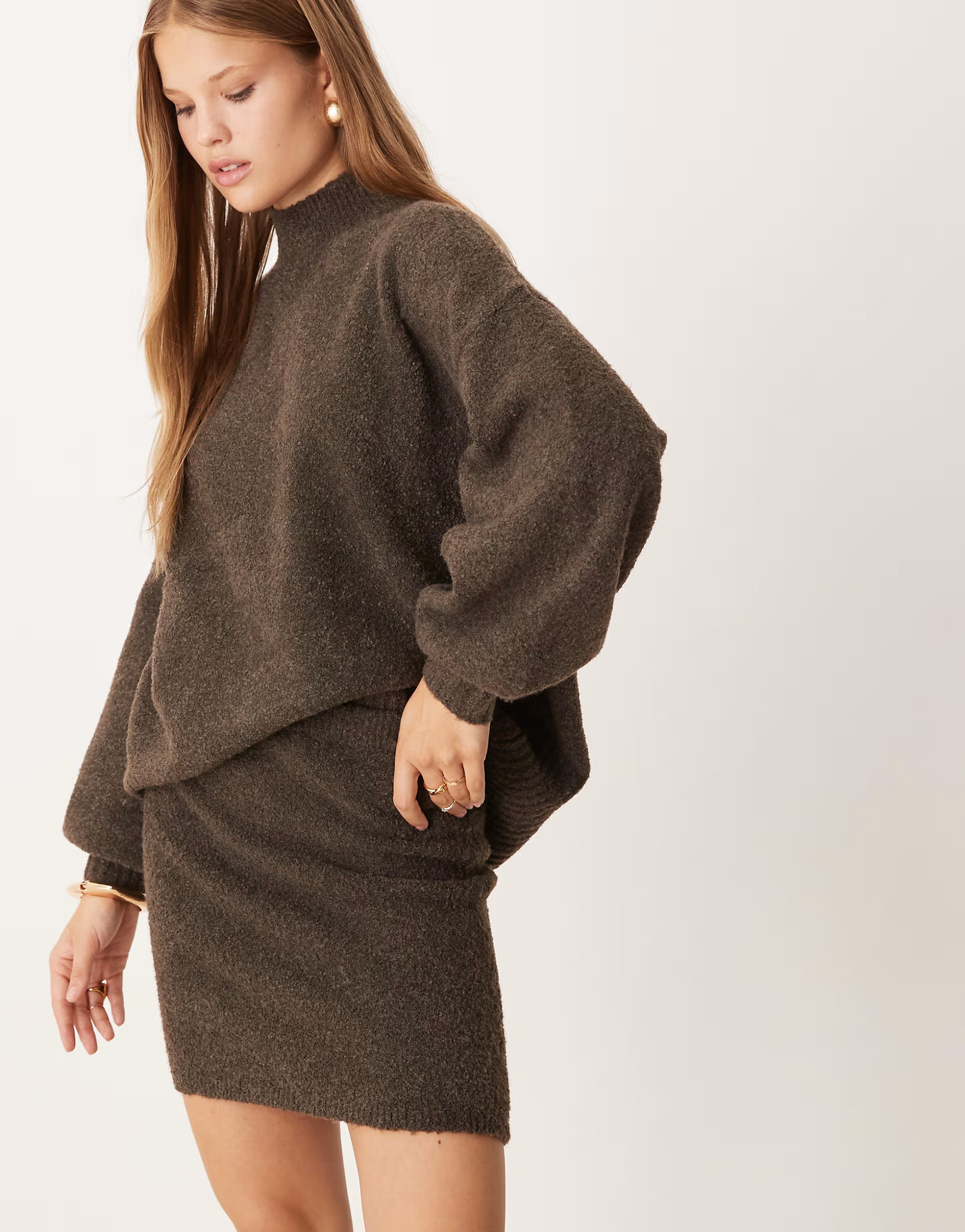 Pretty Lavish Camille knit mini skirt co-ord in brown | ASOS | ASOS (Global)