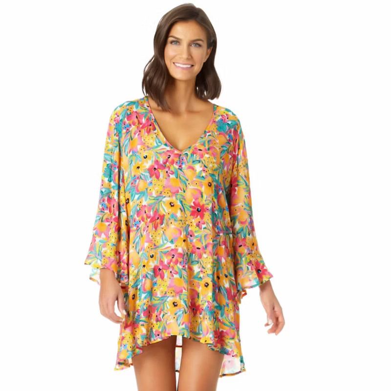 Anne Cole - Women's Flounce V Neck Tunic Cover Up | Target