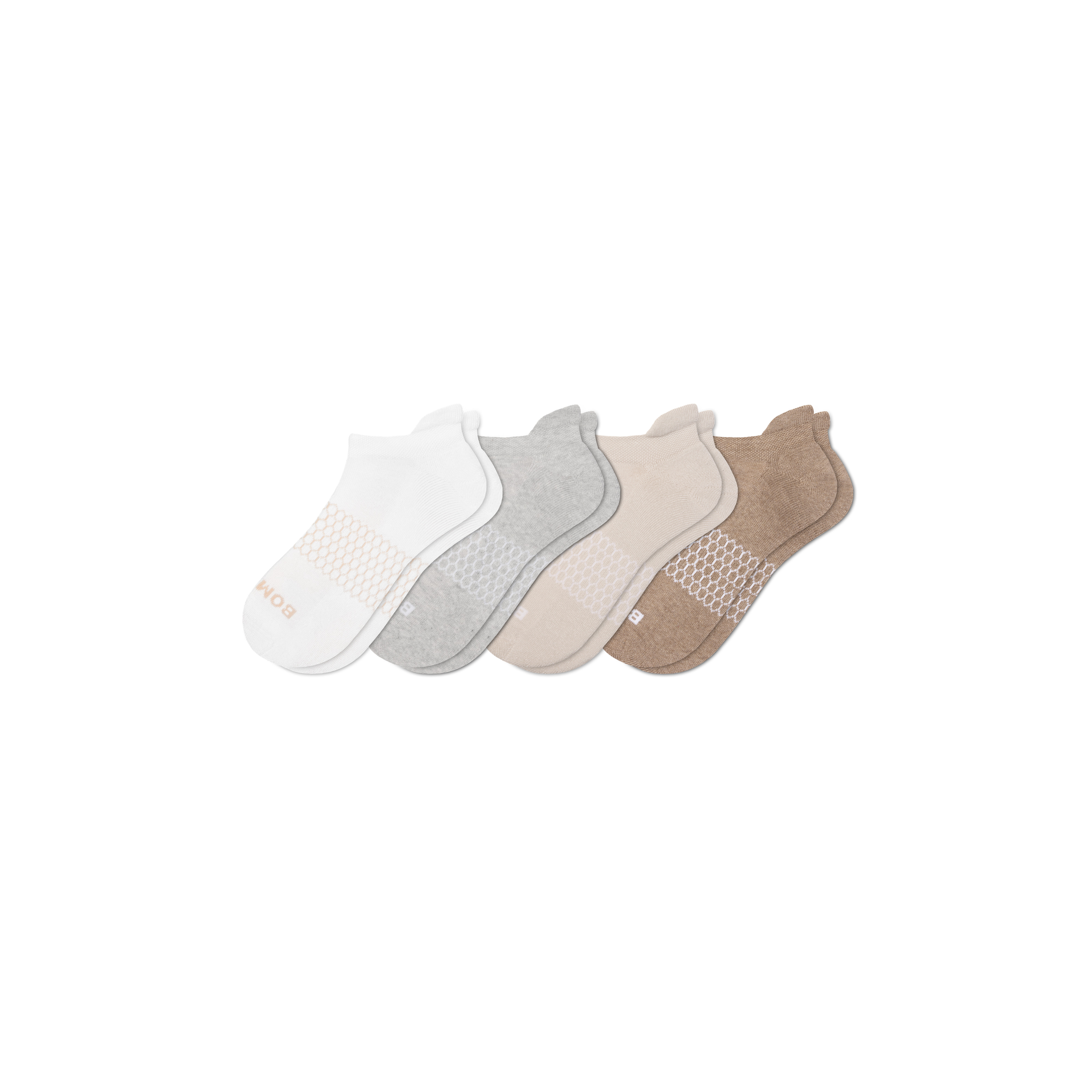 Women's Solids Ankle Sock 4-Pack - Grey - Large - Cotton Blend - Bombas | Bombas