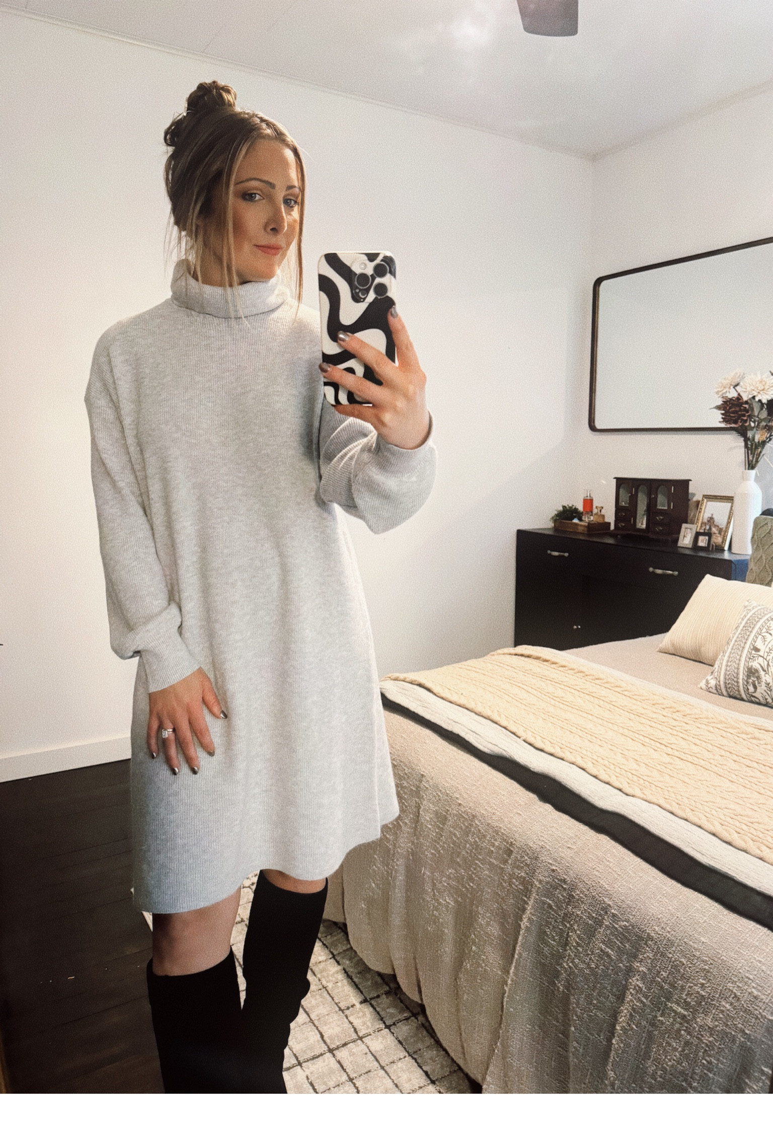 Cozy, lightweight sweater dress & boots are both from Walmart 🤍

I sized up just for a more oversized fit 

#LTKfindsunder50 #LTKworkwear #LTKstyletip