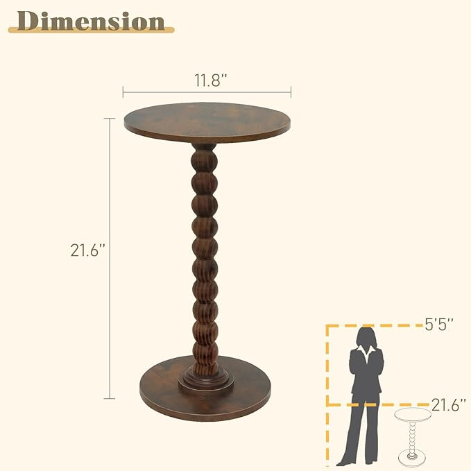 Fultyle Round Side Table, Small Drink Table for Small Spaces, Modern Accent Nightstand with Solid... | Amazon (US)