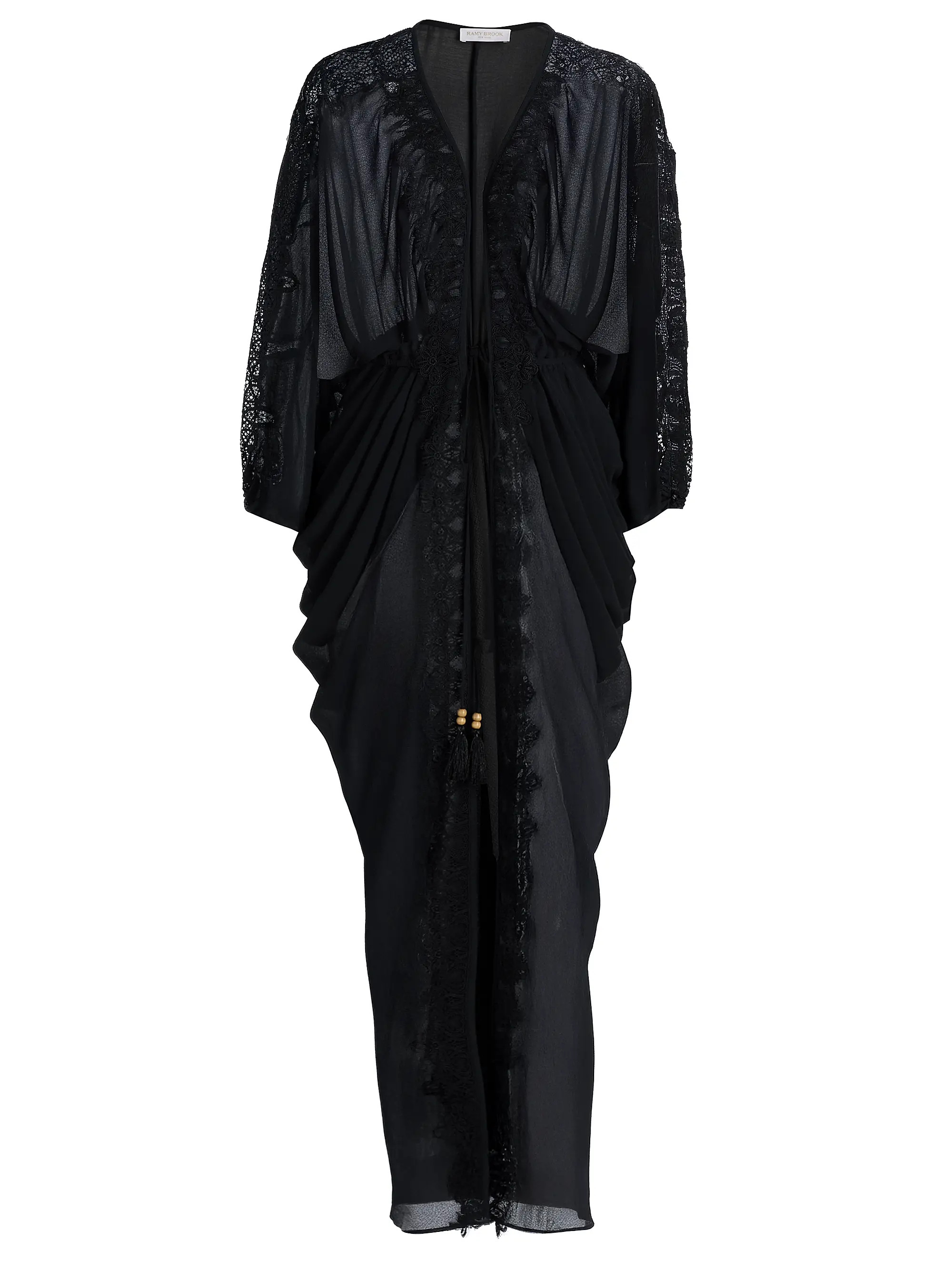 Ramy Brook Bernice Lace-Trim V-Neck Maxi Dress | Saks Fifth Avenue | Saks Fifth Avenue