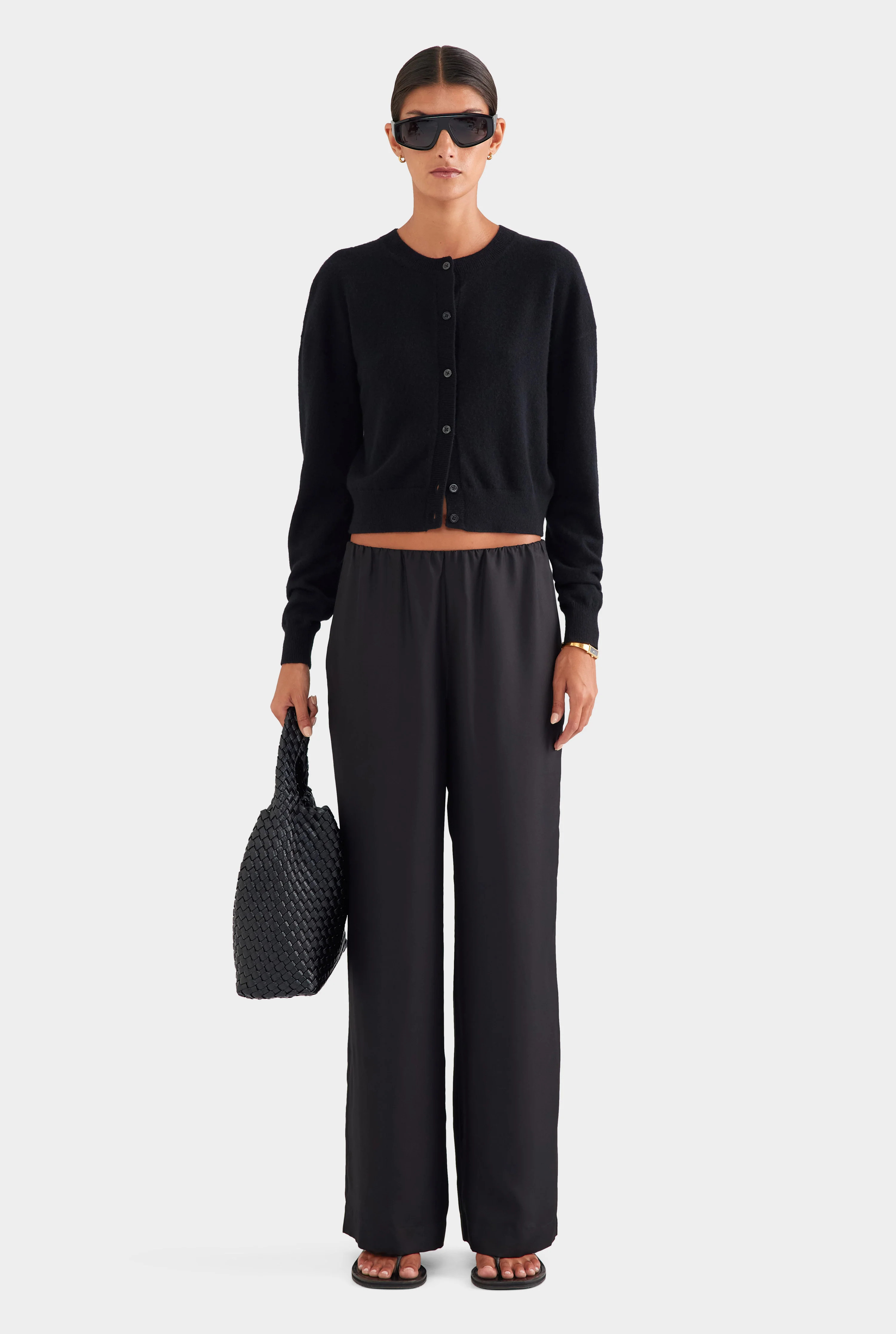 Silk Relaxed Pant Black | Venroy | Venroy AU