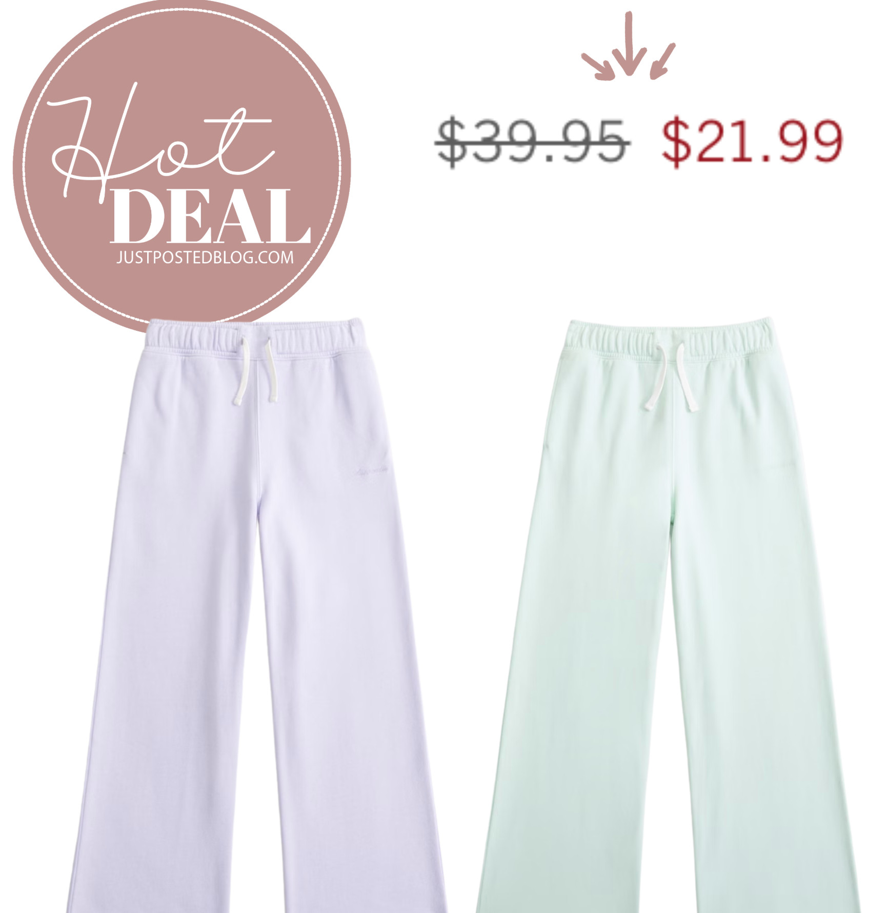 Lucy LOVES these Abercrombie sweatpants!! They are on sale in these 2 colors right now!! 

 