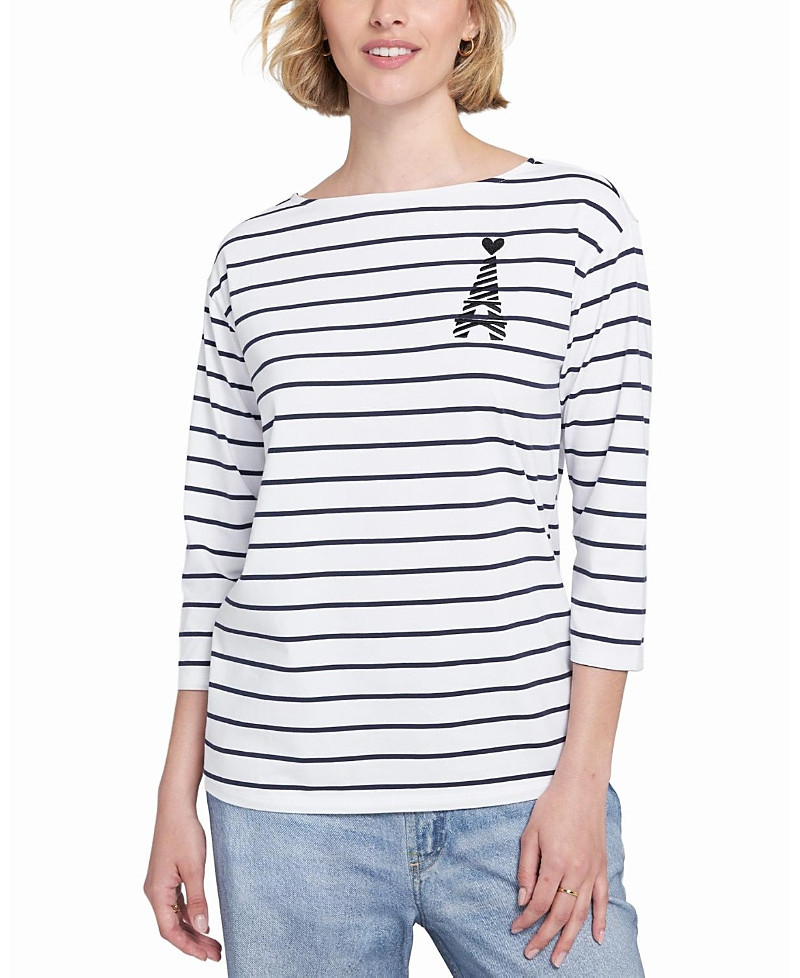 Elle Collection Striped Tee with Graphic | Bloomingdale's (US)