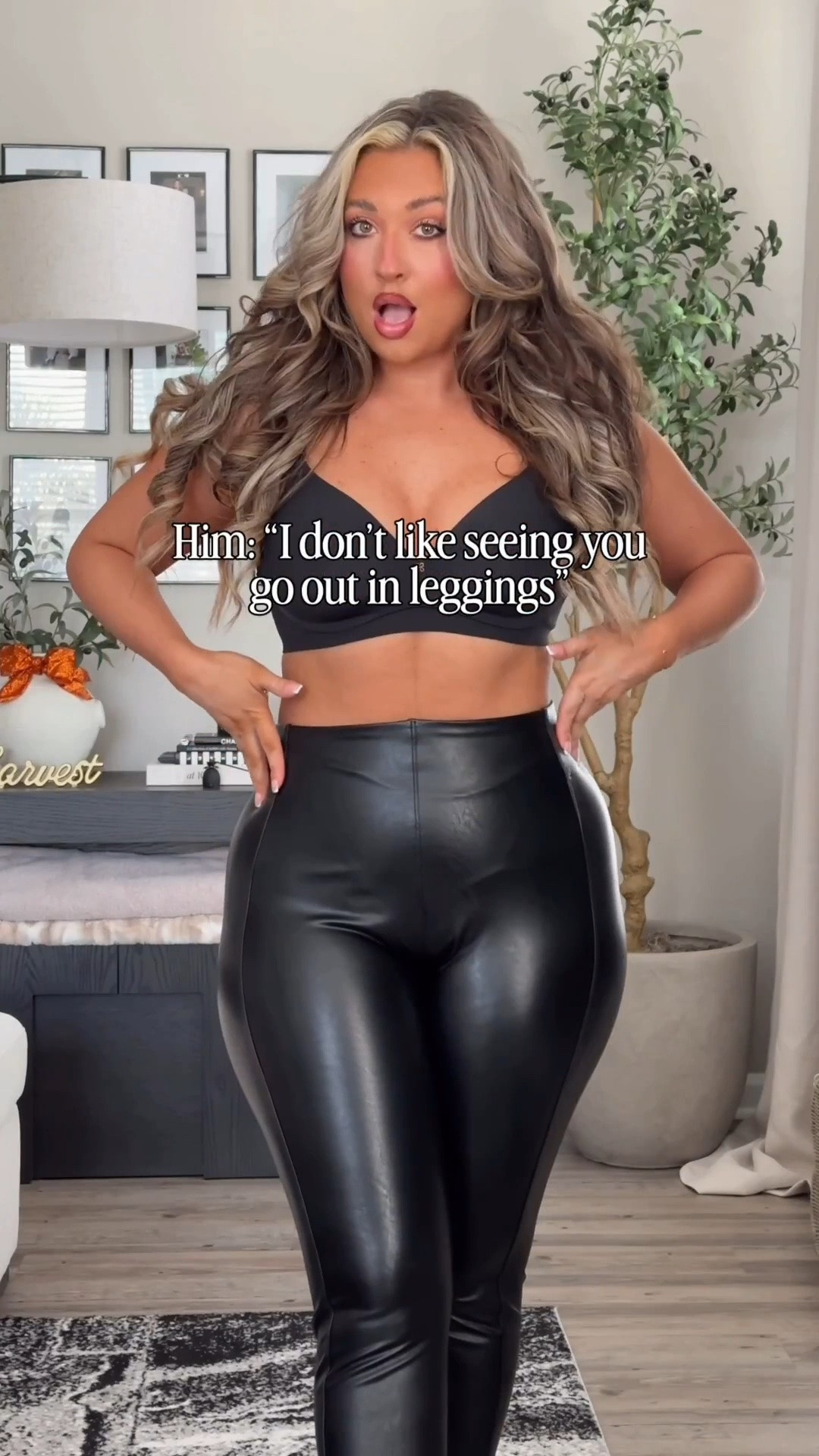 Leather leggings that lift and snatched the booty. Wearing a size large and a medium in the jacket.

#LTKdayinmylife #LTKootd #LTKMidsize
