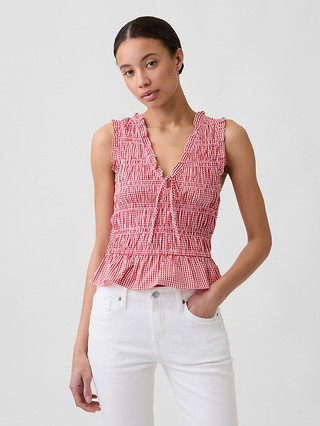 Smocked Sleeveless Top | Gap Factory