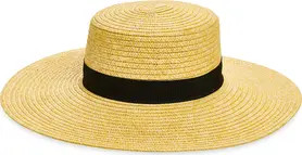 NORDSTROM RACK Structured Boater Hat in Black at Nordstrom Rack | Nordstrom Rack