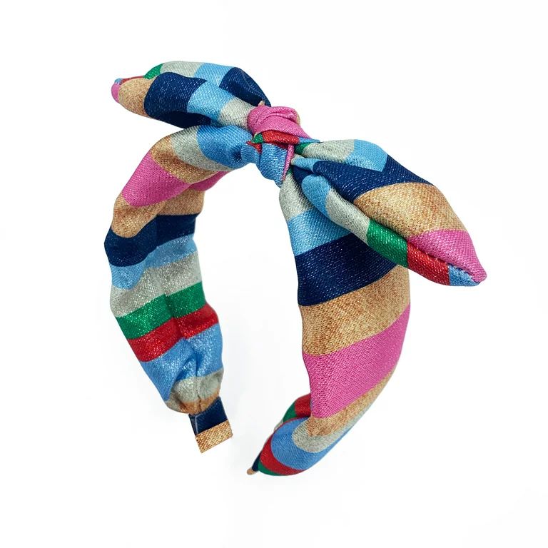 Packed Party Over the Rainbow Headband, 1 Multi-Color Striped Top-Knot Headband | Walmart (US)