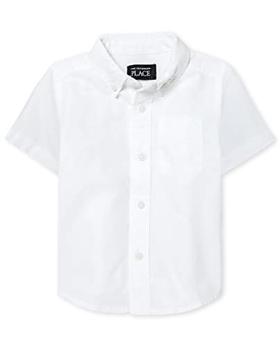 The Children's Place Baby Boys and Toddler Boys Short Sleeve Oxford Button Down Shirt, White, 9-12 MONTHS | Amazon (US)