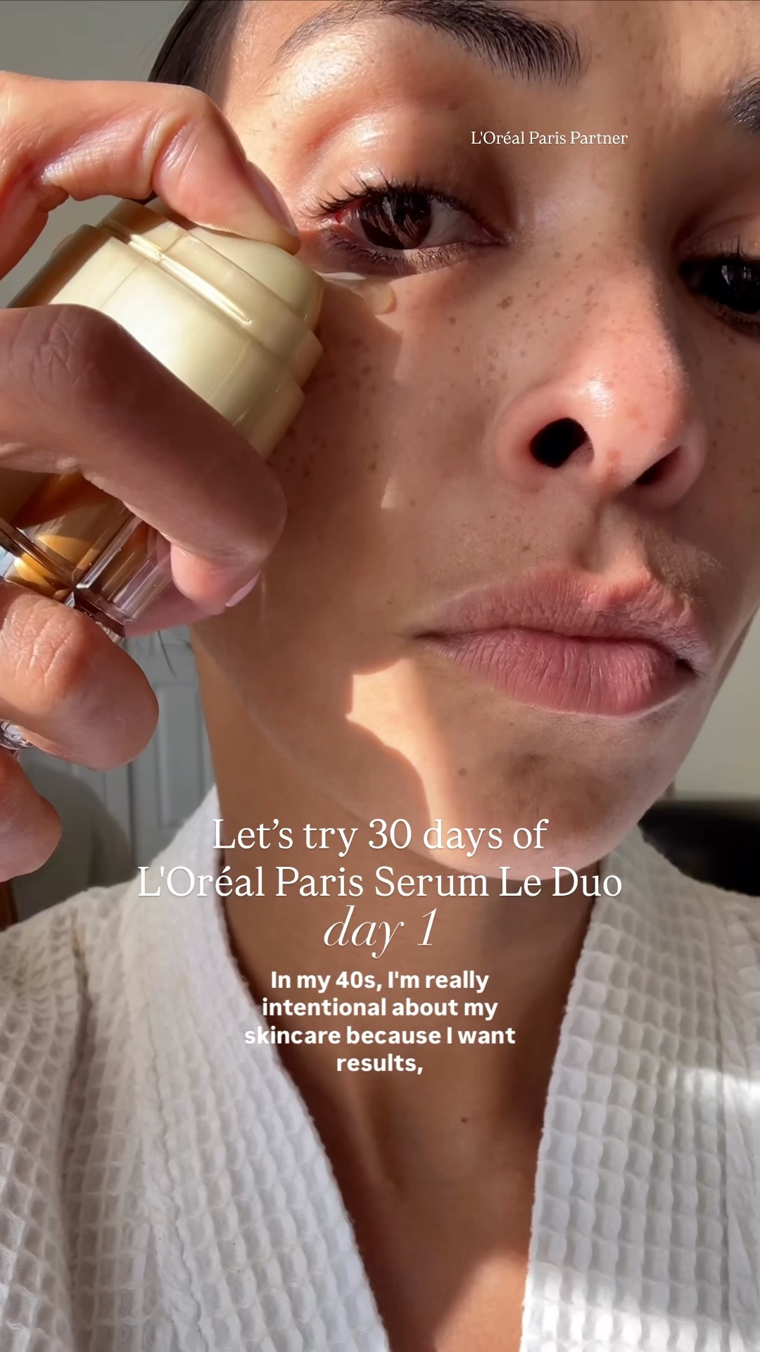 Day 1 starts now ✨ In my 40s, I’m intentional about my skincare because I want results, not hype. After seeing the science behind it at the L’Oréal Paris labs, I’m committing to 30 days of Serum Le Duo. A 2 in 1 formula powered by collagen peptide, vitamin B3, and vitamin C that absorbs beautifully and gives my skin an instant glow. Real skin, real results. Let’s see where 30 days takes us. @lorealparis #LorealParisPartner #LorealSerumLeDuo #Skincare #SerumLeDuo 
