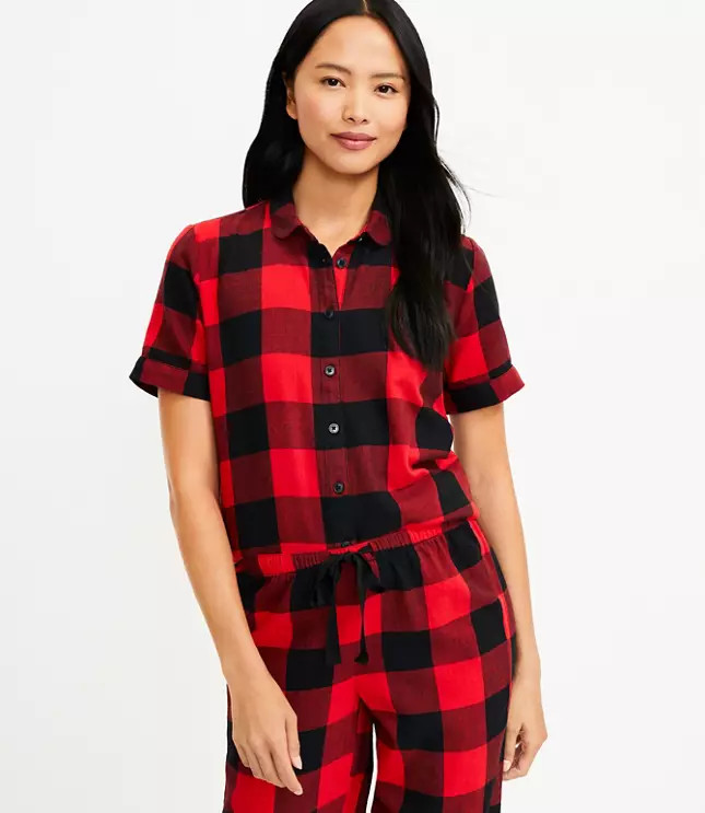 Buffalo Plaid Pajama Top | LOFT