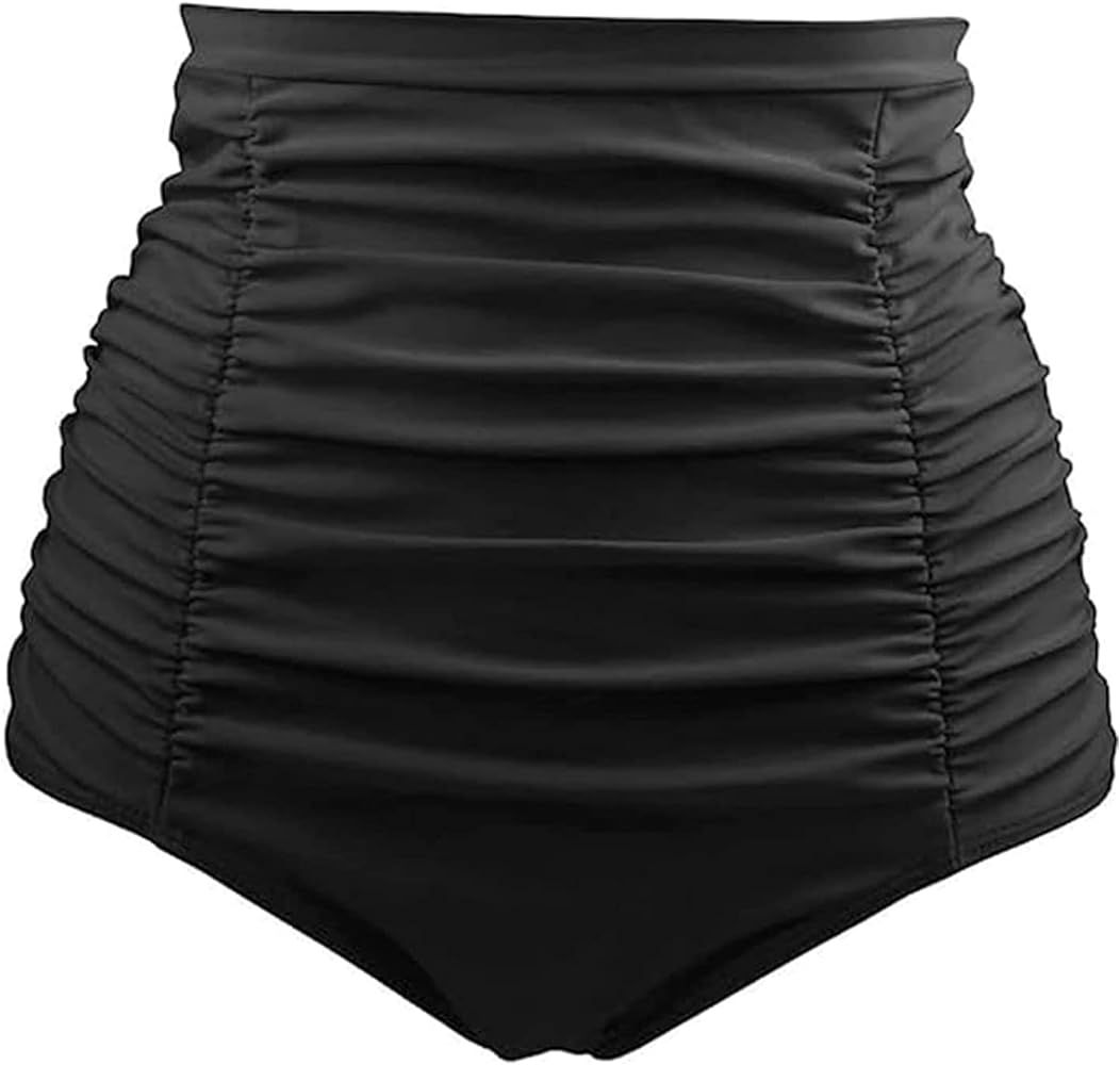 Tempt Me Women's High Waisted Swimsuit Bottom Tummy Control Ruched Bikini Bottom Vintage Swim Sho... | Amazon (US)