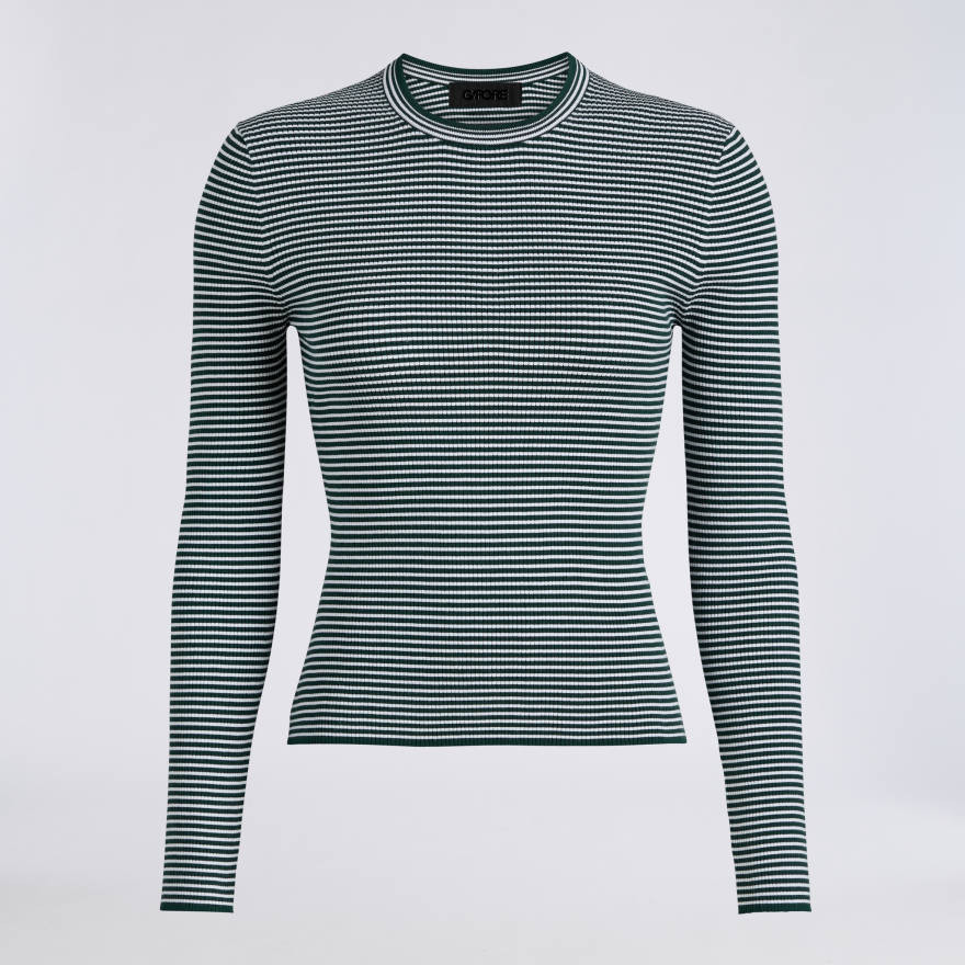 STRIPE RIB FITTED CREWNECK | WOMEN'S TOPS | G/FORE | G/FORE | G-Fore
