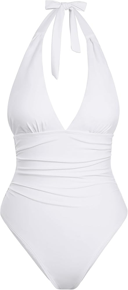 Narecte Sexy One Piece Bathing Suit for Women Tummy Control Halter One Piece Swimsuit Push Up Wom... | Amazon (US)
