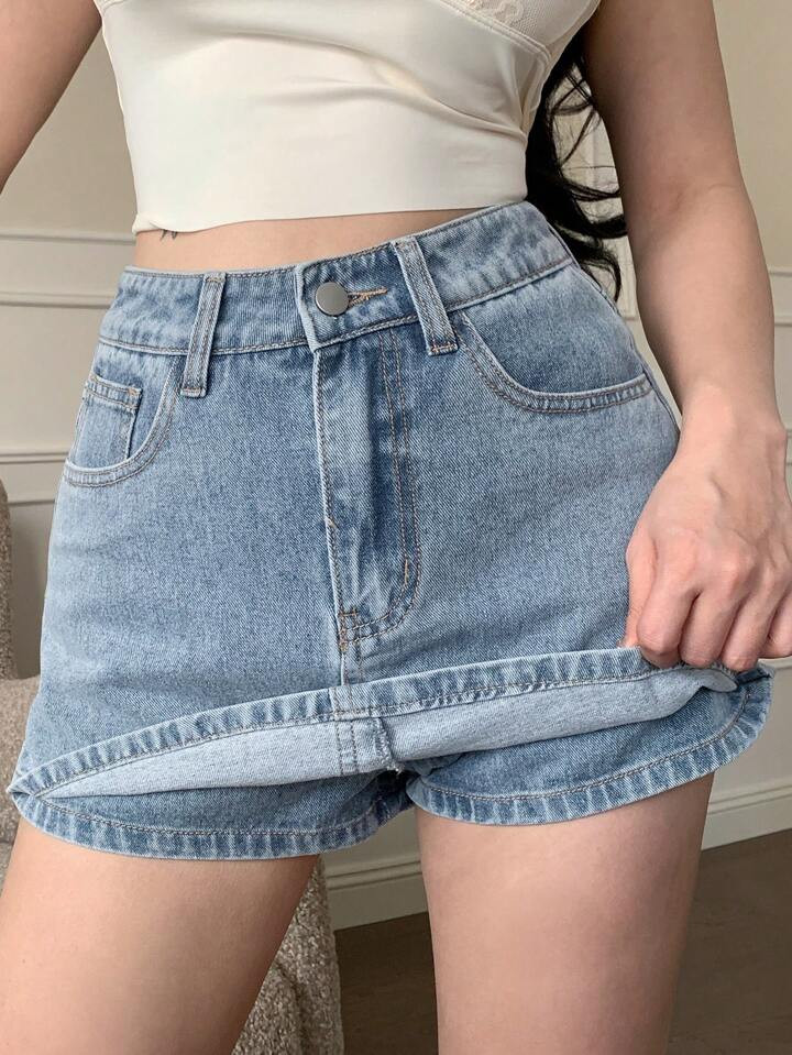 DAZY Ladies' Fashionable All-Match Denim Shorts For Spring And Summer,Skorts | SHEIN