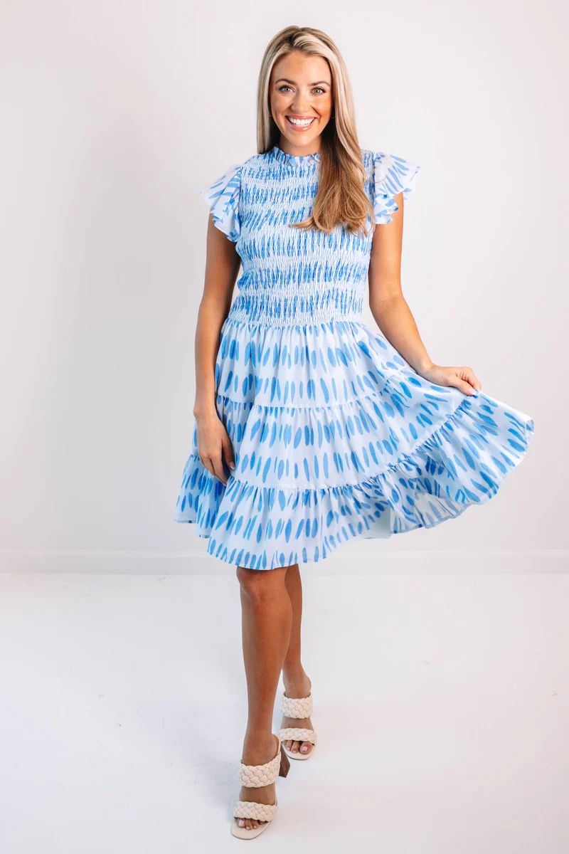 The Audrey Ruched Dress - Light Blue | The Impeccable Pig