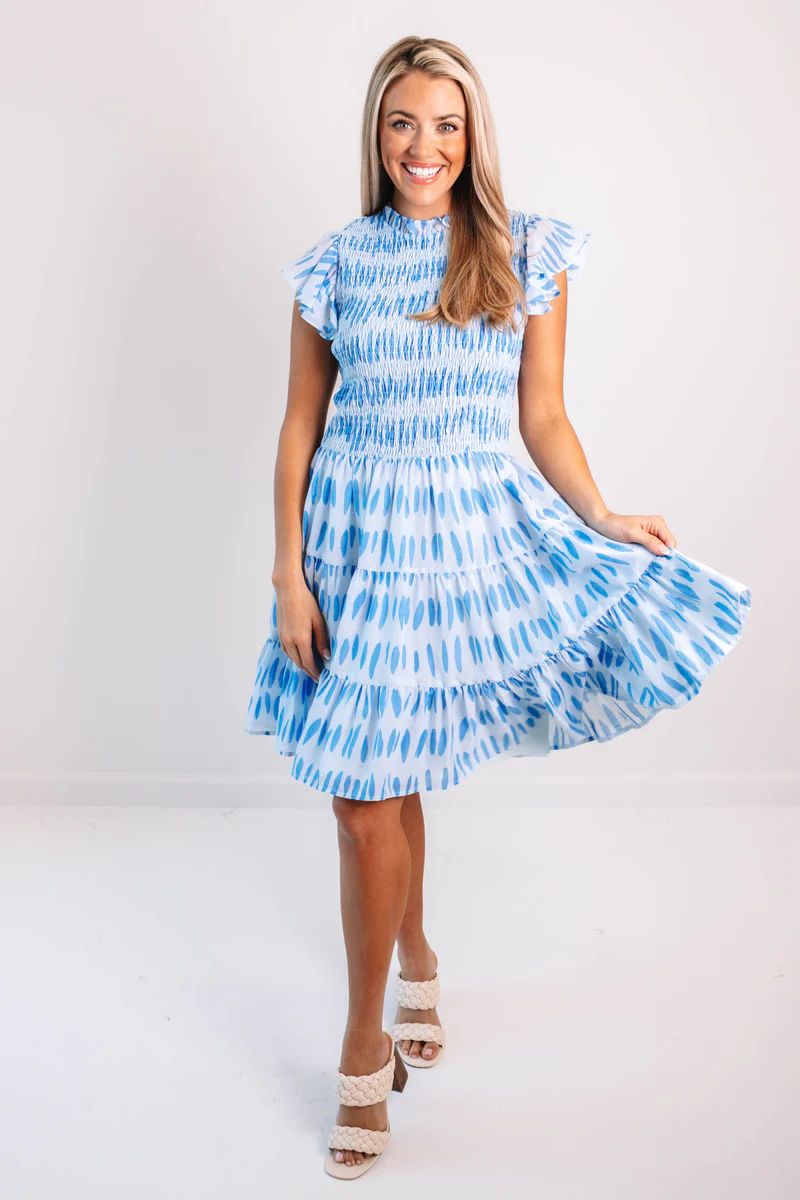 The Audrey Ruched Dress - Light Blue | The Impeccable Pig