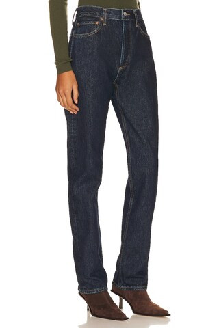 AGOLDE 90s Pinch Waist High Rise Straight in Polished from Revolve.com | Revolve Clothing (Global)