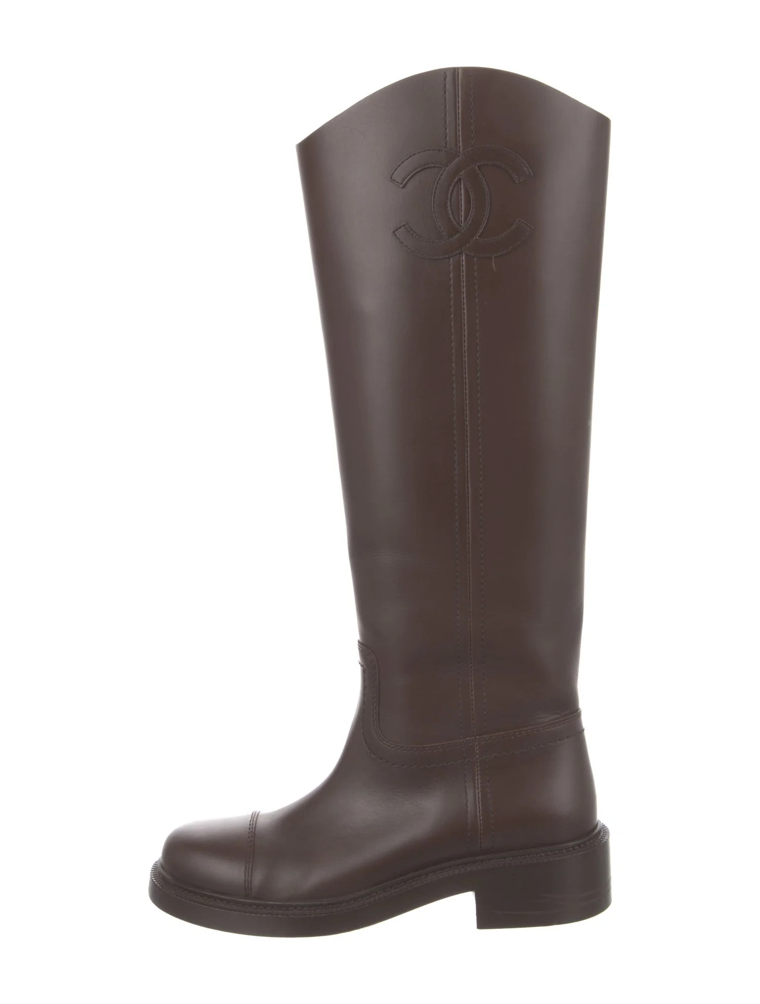 2024 Interlocking CC Logo Riding Boots | The RealReal