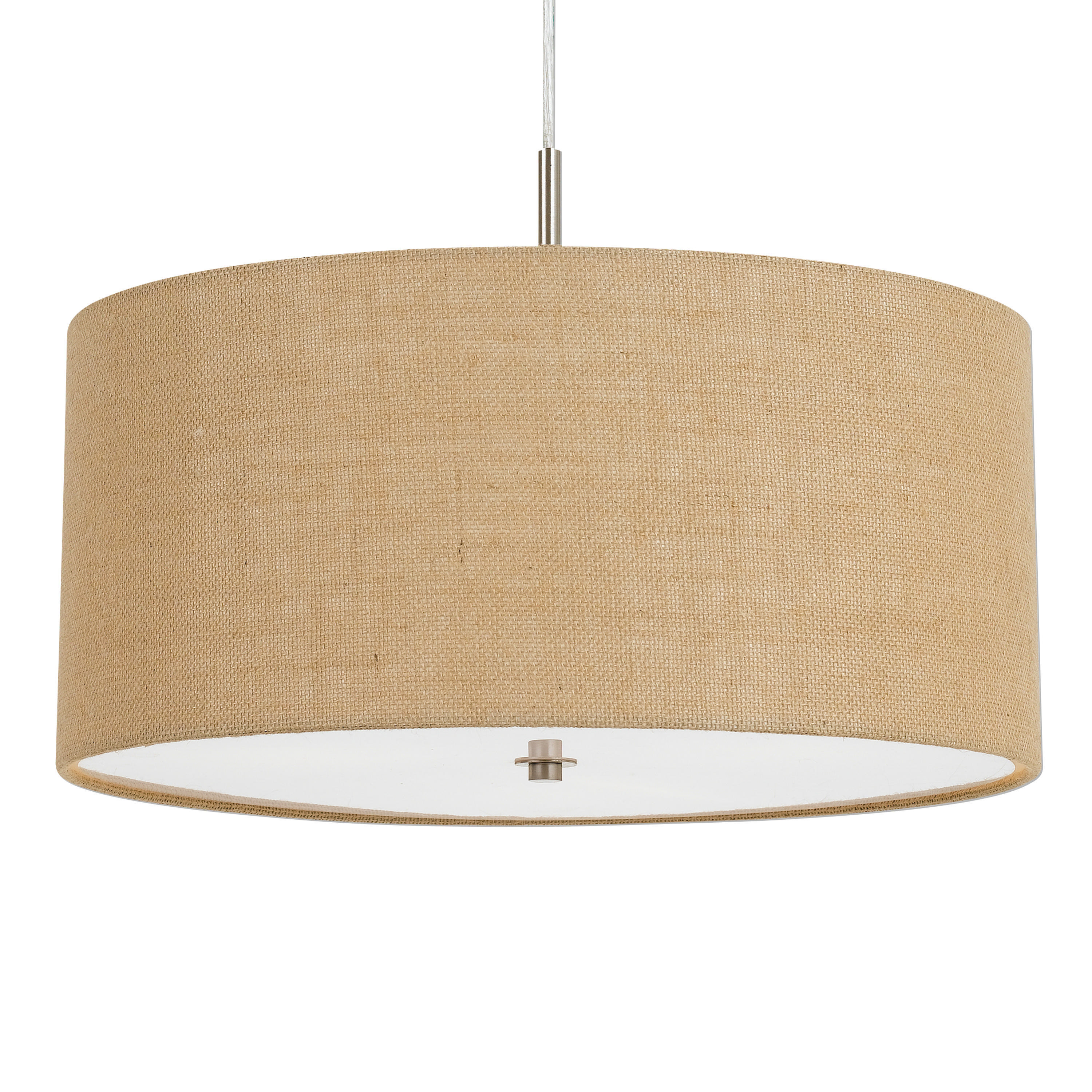 Billie Small Natural Burlap Drum 3 Light Pendant Lamp | World Market