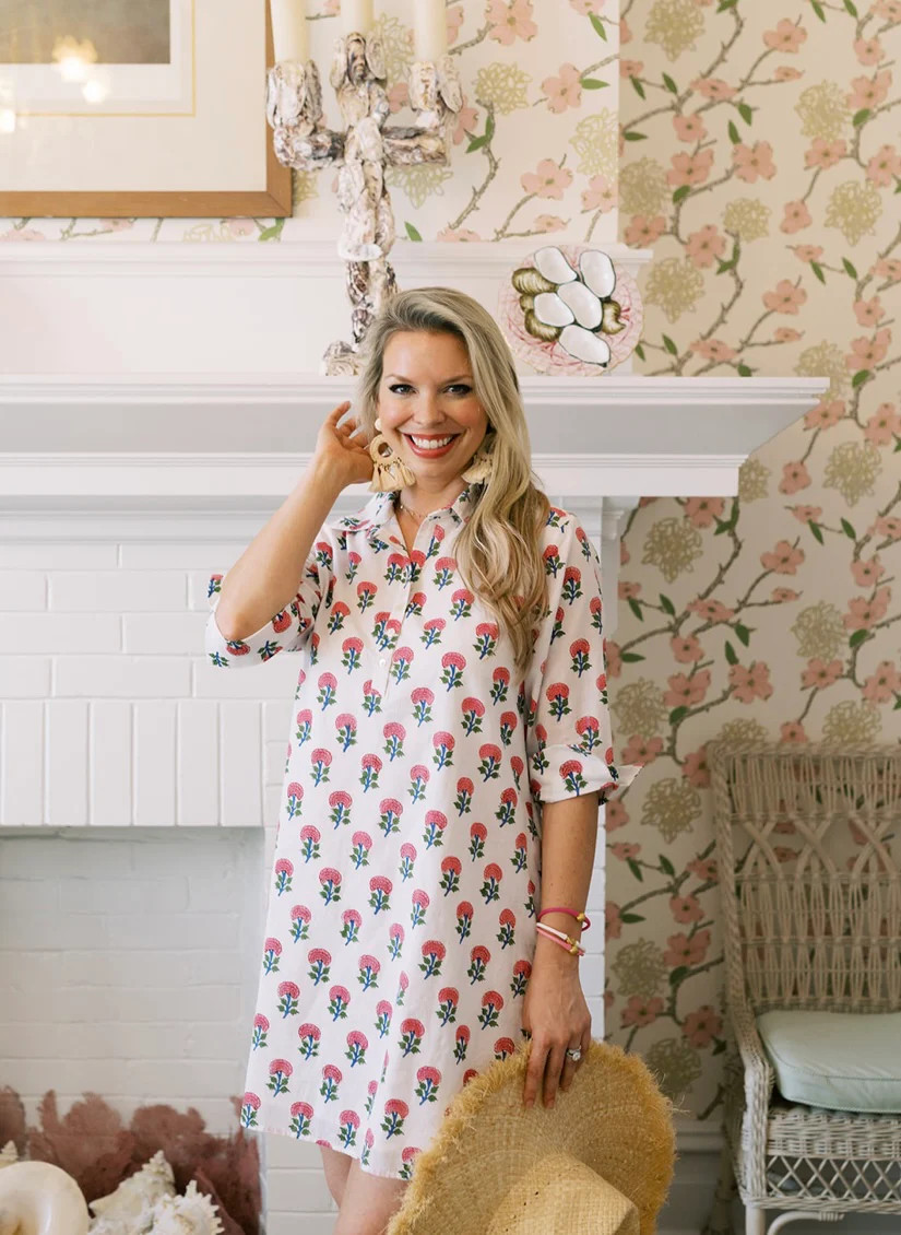 Pink Burst Button Tunic Coverup by navyBLEU | navyBLEU LLC