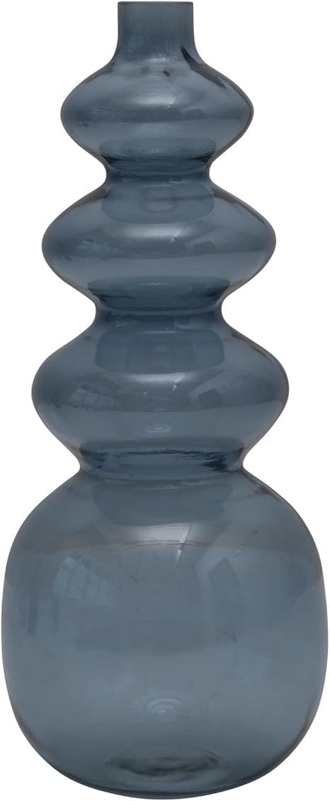 Bloomingville Contemporary Glass Flower Vase, Blue | Amazon (US)