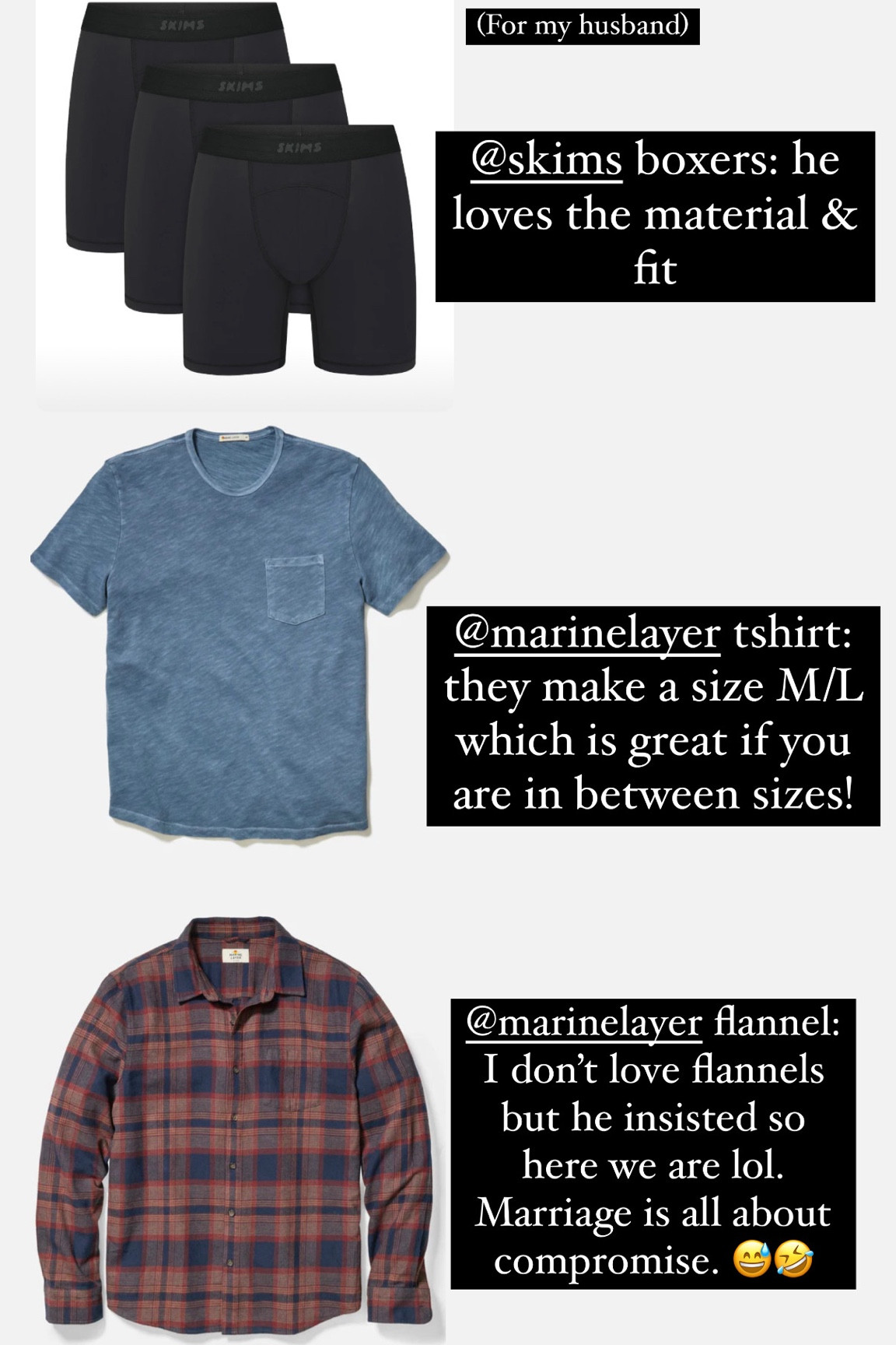 What I ordered for Black Friday 
For my husband 

Skims boxers and Marine layer tshirts and flannels 

#LTKGiftGuide #LTKCyberWeek #LTKFindsUnder50