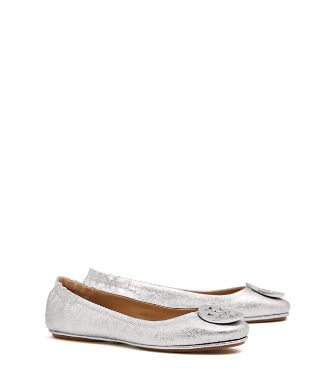 Tory Burch Minnie Travel Ballet Flats, Metallic Leather | Tory Burch US