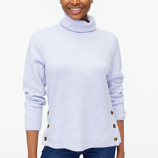 Button turtleneck in extra-soft yarn | J.Crew Factory