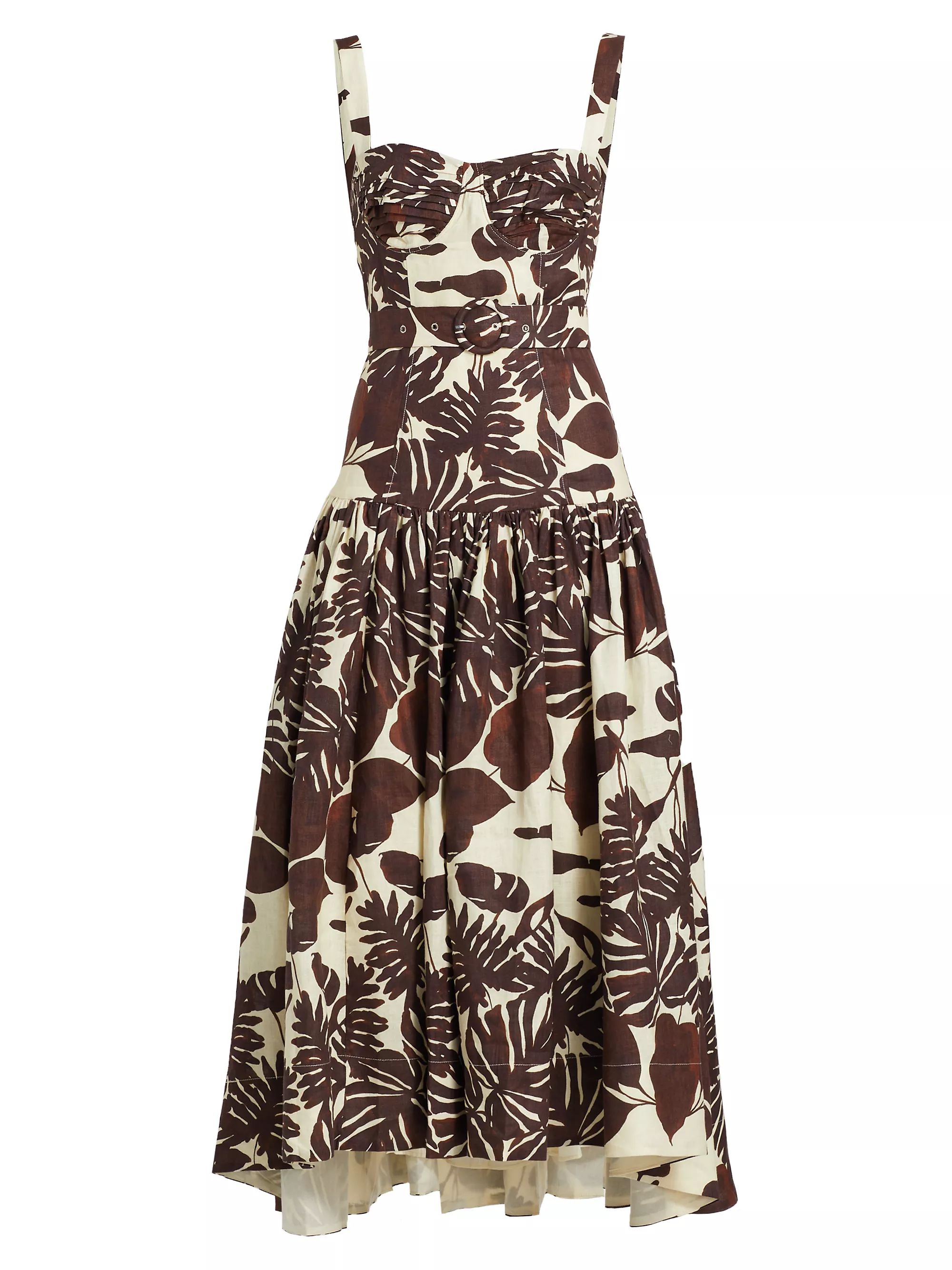 Drenica Palm Drop Waist Midi-Dress | Saks Fifth Avenue