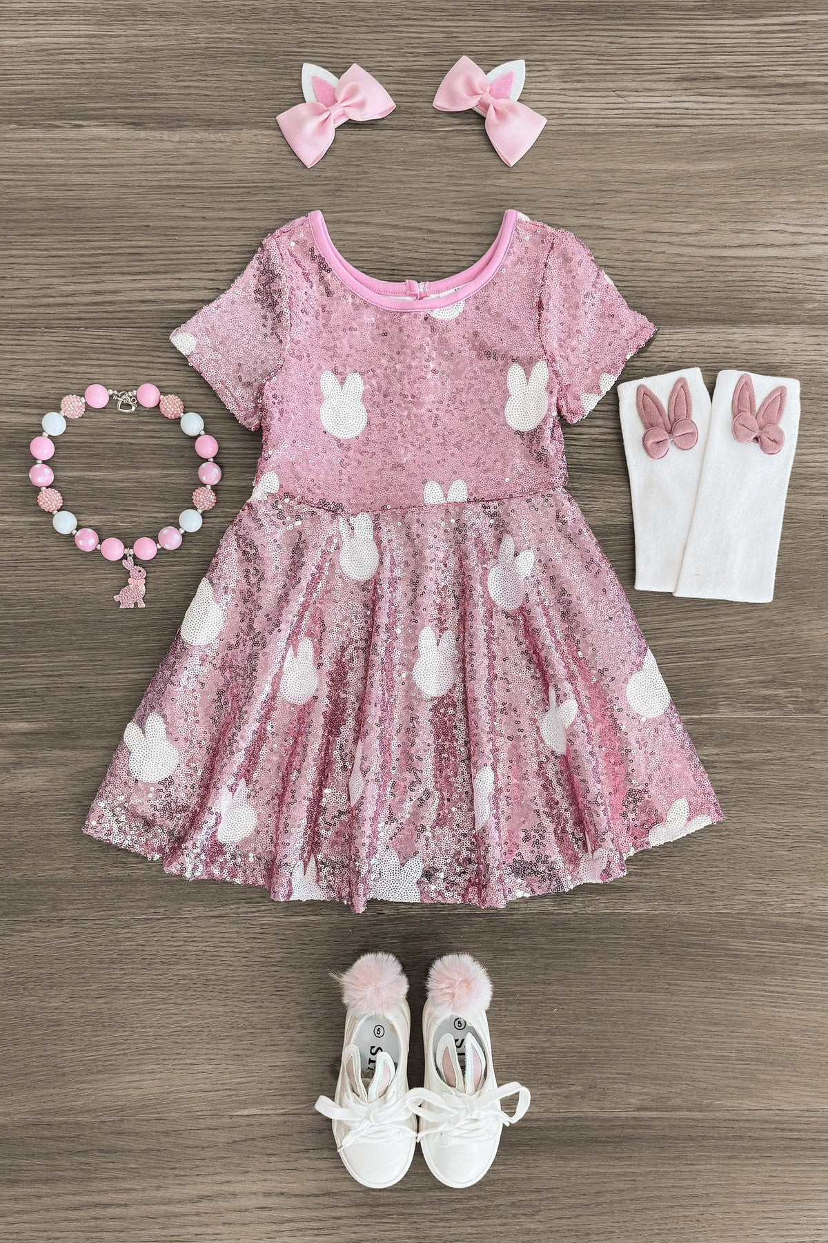 Pink Sequin Bunny Dress | Sparkle In Pink