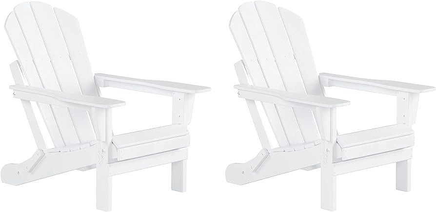 WestinTrends Outdoor Adirondack Chairs Set of 2, Plastic Fire Pit Chair, Weather Resistant Foldin... | Amazon (US)