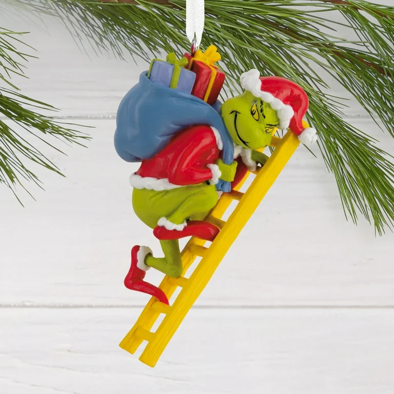 Hallmark Dr. Seuss's How the Grinch Stole Christmas! Grinch on Ladder Christmas Ornament - Walmar... | Walmart (US)