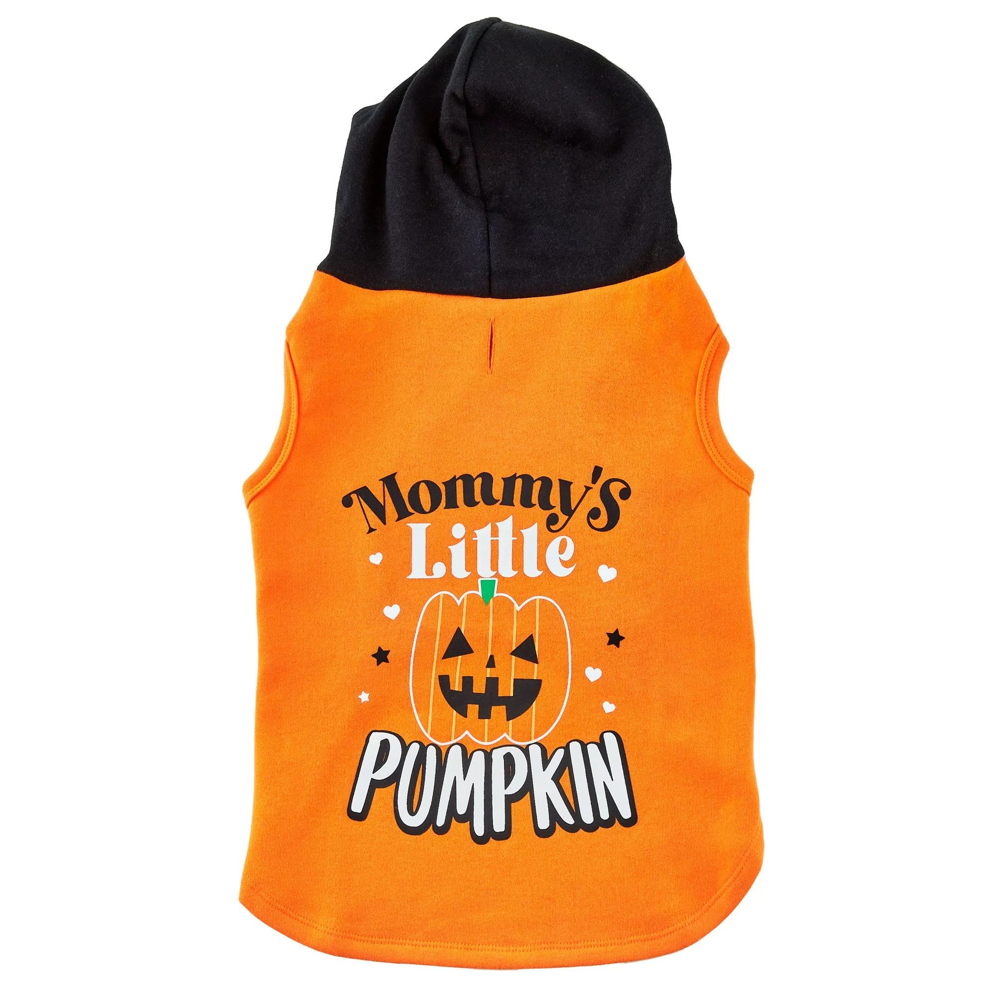 Vibrant Life Dog Clothes, Mommy's Little Pumpkin Halloween Pet Hoodie, Orange, Medium - Walmart.c... | Walmart (US)