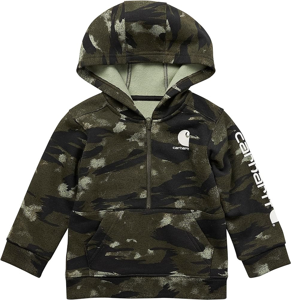Carhartt baby-boys Long-sleeve Half-zip Hooded Sweatshirt | Amazon (US)