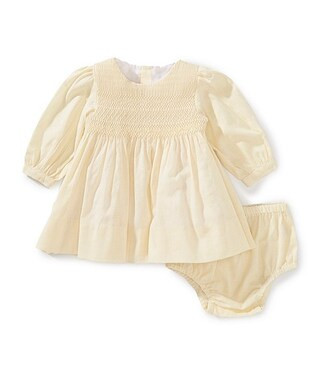 Edgehill Collection x Kristin Ellen Hockman Baby Girls Margaret Long Sleeve Smocked Linen Blend D... | Dillard's