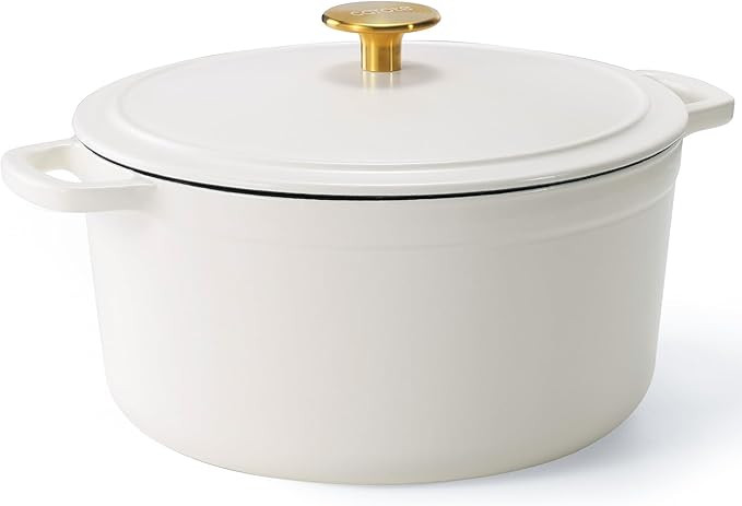 CAROTE Cast Iron Dutch Oven Pot with Lid, Enameled Dutch Oven for Sourdough Bread Baking, Dual Ha... | Amazon (US)
