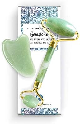 Jade Roller and Gua Sha Set for Beautiful Skin Detox - Facial Body Eyes Neck Massager Tool Reduce... | Amazon (US)