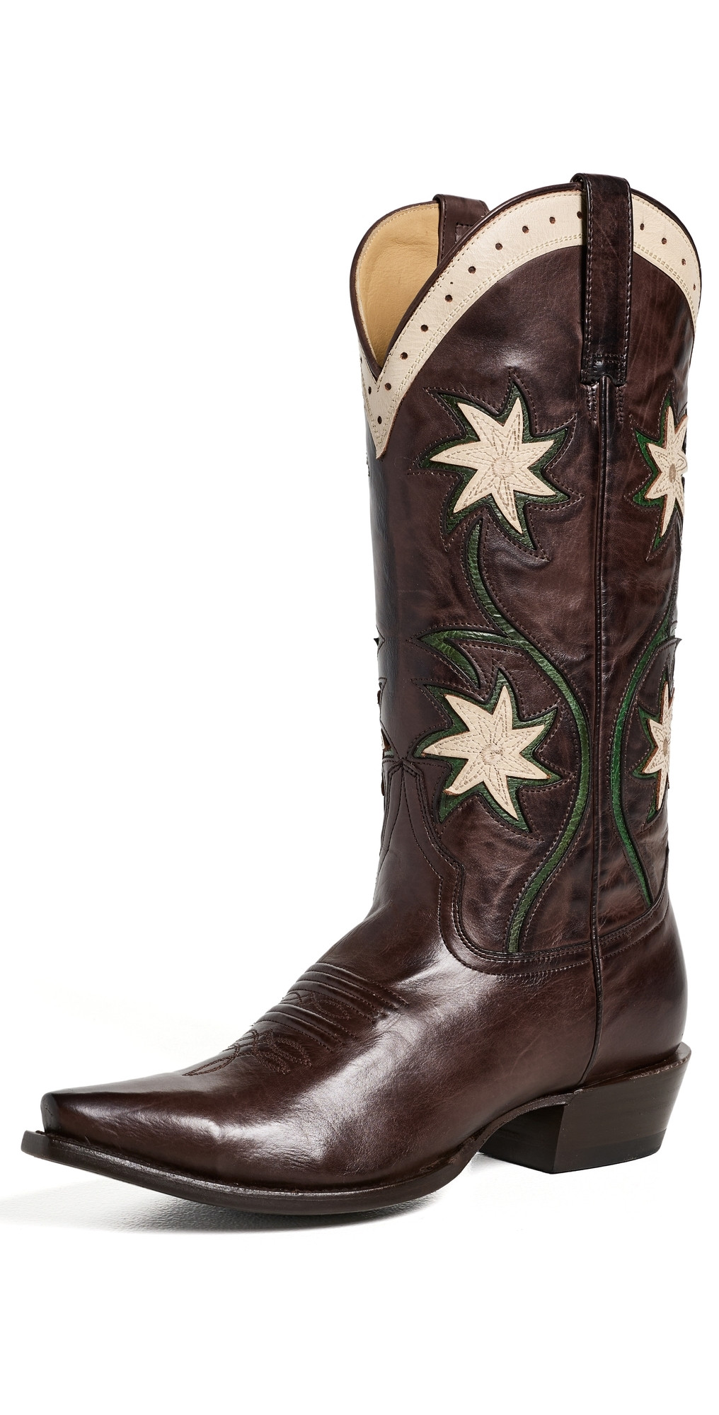 THE GREAT. Stetson x THE GREAT. Cowboy Boots Brown Floral 8.5 | Shopbop