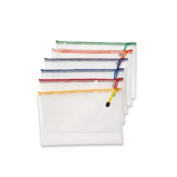 Pen + Gear Mesh Zipper Pouches, 6 Pack, Clear, Back to School - Walmart.com | Walmart (US)