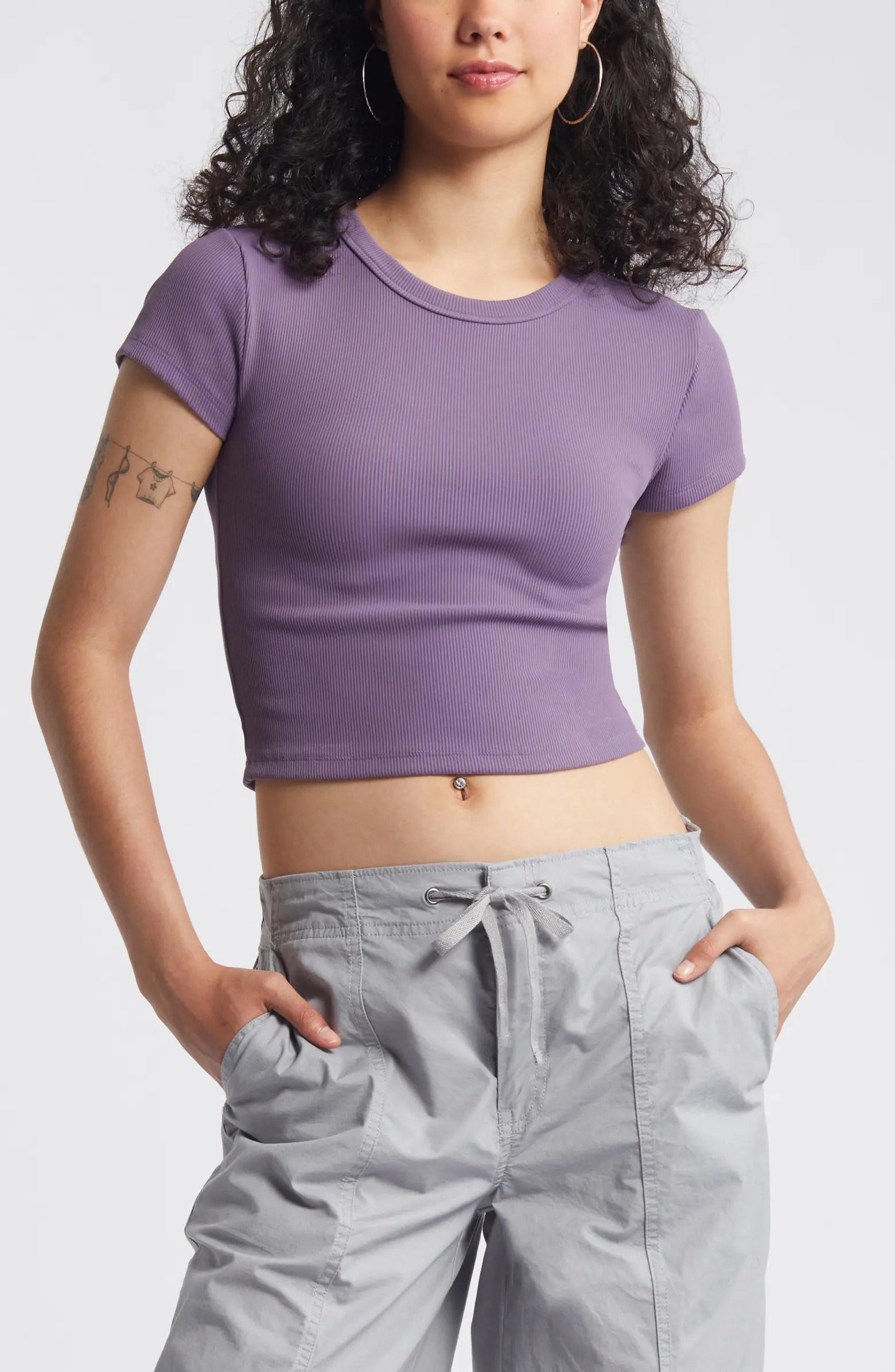 Compact Rib Crop Baby Tee | Nordstrom