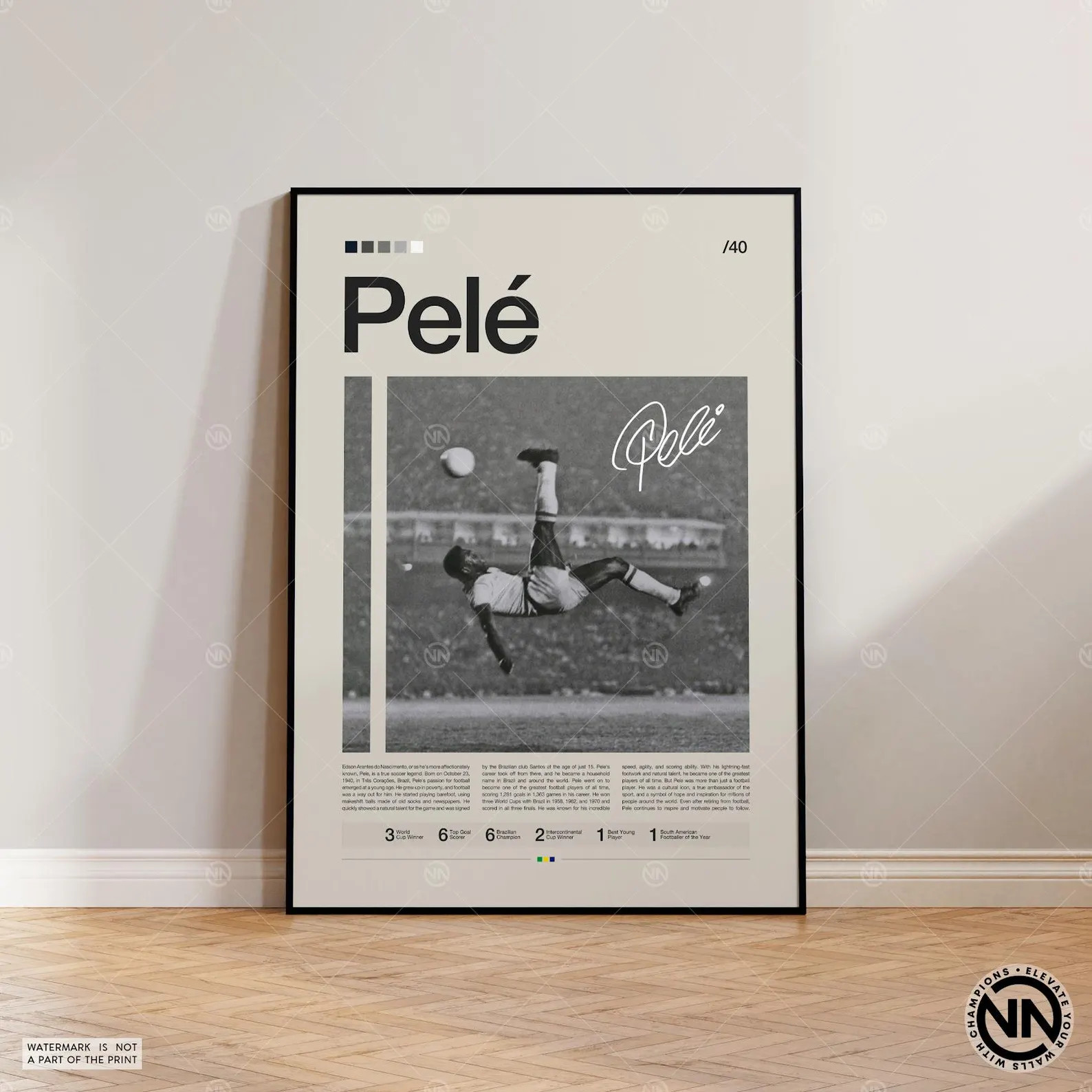 Pele Poster, Soccer Wall Art, Football Fan Gift, Modern Print, Soccer Legend, Gift for Fans, Offi... | Etsy (Global)