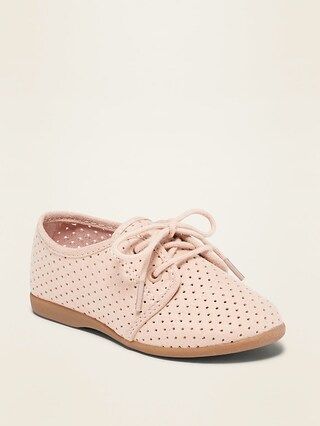 Perforated Faux-Suede Oxford Shoes for Toddler Girls | Old Navy (US)